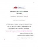 MEJORA DE LA CALIDAD DE LAS DECISIONES EN LA GESTIÓN DEL TALENTO HUMANO MEDIANTE EL ANÁLISIS DEL BIG DATA Y LA APLICACION DE LA CIENCIA DE DATOS