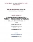 INFORME ESTADÍSTICO MUSEO TUMBAS REALES COMO INSTITUCIÓN PROMOTORA DE IDENTIDAD HISTÓRICO CULTURAL DE LAMBAYEQUE