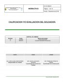CALIFICACION DE SOLDADORES