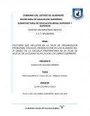 FACTORES QUE INFLUYEN EN LA FALTA DE ORGANIZACIÓN PROBLEMAS SOCIALES DROGADICCIÓN EN LOS ALUMNOS DEL 2ª GRADO