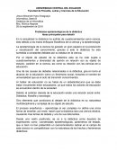 Problemas epistemológicos de la didáctica Ideas principales para debatir