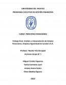 Estados financieros horizontales empresa Agroindustrial Laredo S.A.A