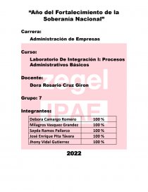 Laboratorio De Integración I: Procesos Administrativos Básicos. Página 1