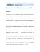 Reporte de lectura: Administración por Calidad