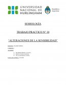 TRABAJO PRACTICO N° 10 “ALTERACIONES DE LA SENSIBILIDAD”