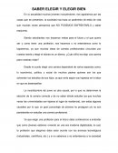 SABER ELEGIR Y ELEGIR BIEN