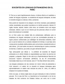 DOCENTES EN LENGUAS EXTRANGERAS EN EL PERÚ