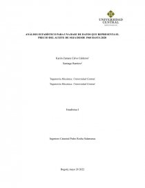 ANÁLISIS ESTADÍSTICO PARA UNA BASE DE DATOS QUE REPRESENTA EL PRECIO DEL ACEITE DE SOJA DESDE 1960 HASTA 2020. Página 1