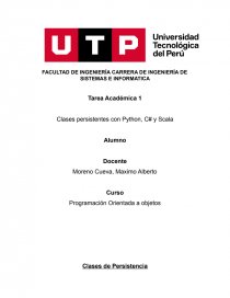 Clases persistentes con Python, C# y Scala. Página 1