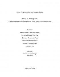 Clases persistentes con Python, C#, Scala, resolución de ejercicios. Página 1