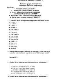 Ejercicios de subneteo – Redes IPV4. Página 1