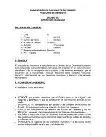 SÍLABO DE DERECHOS HUMANOS. Página 1