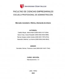 Mercado monetario: Oferta y Demanda de dinero. Página 1