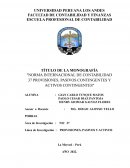 NORMA INTERNACIONAL DE CONTABILIDAD 37 PROVISIONES, PASIVOS CONTINGENTES Y ACTIVOS CONTINGENTES