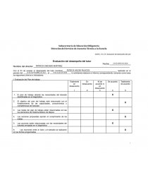 Evaluación del desempeño del tutor. Página 1