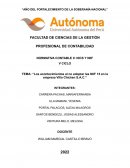 Los acontecimientos al no adoptar las NIIF 15 en la empresa Villa Chicken S.A.C.