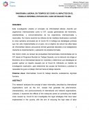 PANORAMA LABORAL EN TIEMPOS DE COVID-19; IMPACTOS EN EL TRABAJO INFORMAL
