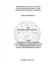 PROCEDIMIENTOS ADMINISTRATIVOS. Página 1