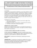 La educacion como funcion cultural