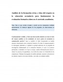 Análisis de la formación cívica y ética del respeto en la educación secundaria