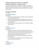 Identifica un problema que enfrentes en tus actividades profesionales o laborales