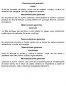 Recomendaciones y observaciones generales tercer ciclo