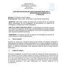 GUÍA PARA ESCRITURA DEL MARCO METODOLÓGICO DE LA INVESTIGACIÓN: REVISIÓN DE LA LITERATURA