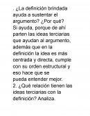 ¿La definición brindada ayuda a sustentar el argumento?