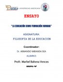 La educación como formación humana