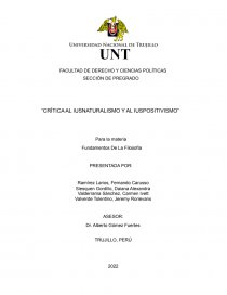 Crítica al iusnaturalismo y al iuspositivismo. Página 1