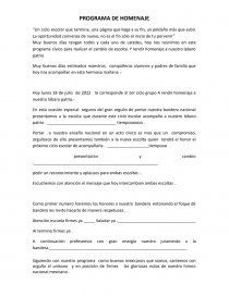 PROGRAMA DE HOMENAJE CAMBIO ESCOLTA. Página 1