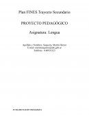 Plan FINES Trayecto Secundario PROYECTO PEDAGÓGICO