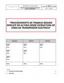 “PROCEDIMIENTO DE TRABAJO SEGURO RESCATE EN ALTURA DESDE ESTRUCTURA DE LÍNEA DE TRANSMISIÓN ELÉCTRICA”