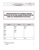 Procedimiento de trabajo seguro rescate en altura desde estructura de línea de transmisión eléctrica
