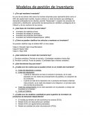 Modelos de gestión de Inventario