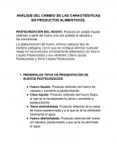 ANÁLISIS DEL CAMBIO DE LAS CARACTEÍSTICAS EN PRODUCTOS ALIMENTICIOS