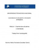 Autobiografia. Experiencias educativas e identidades