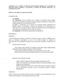 Consideras que el enfoque de Educación Sexual Integral, impulsado por el Ministerio de Educación peruano, ayudaría a la prevención o reducción del embarazo adolescente y la transmisión de las ITS?. Página 1