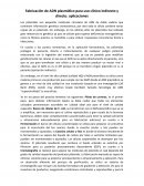 Fabricación de ADN plasmídico para uso clínico indirecto y directo. aplicaciones