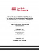 PROPUESTA DE USO DE ERP PARA GESTIONAR LAS ACTIVIDADES DE LOS PROYECTOS DE CONSTRUCCIÓN EN LA EMPRESA ZAVALA GROUP SAC - CAÑETE 2022