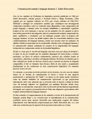 Comunicación animal y lenguaje humano.Emile Benveniste