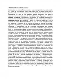 APRENDIZAJES ESCOLARES: LECTURA. Página 1