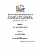 TESINA QUE PARA APROBAR LA MATERIA DE: TALLER DE INVESTIGACIÓN II