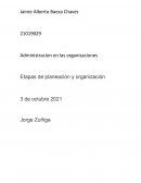 Administracion en las organizaciones Etapas de planeación y organización