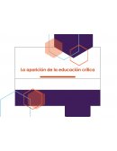 Aparición de la educación crítica