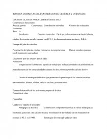 COMPETENCIAS, CONTRIBUCIONES, CRITERIOS Y EVIDENCIAS. Página 1