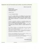 Ejemplo de carta de Presentación para solicitar una práctica profesional
