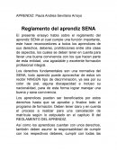 Ensayo reglamento del aprendiz sena