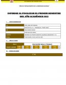 INFORME AL FINALIZAR EL PRIMER SEMESTRE DEL AÑO ACADÉMICO 2022