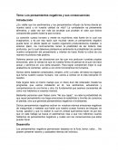 PENSAMIENTOS NEGATIVOS Y SUS CONSECUENCIAS